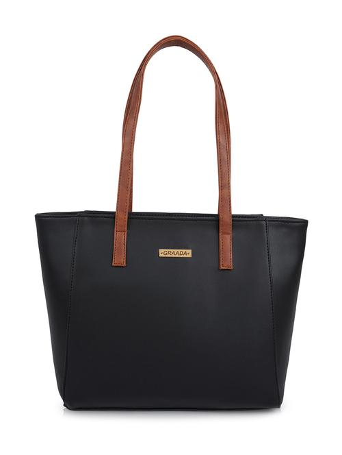 black leatherette (pu) handbag - 21248622 -  Standard Image - 0