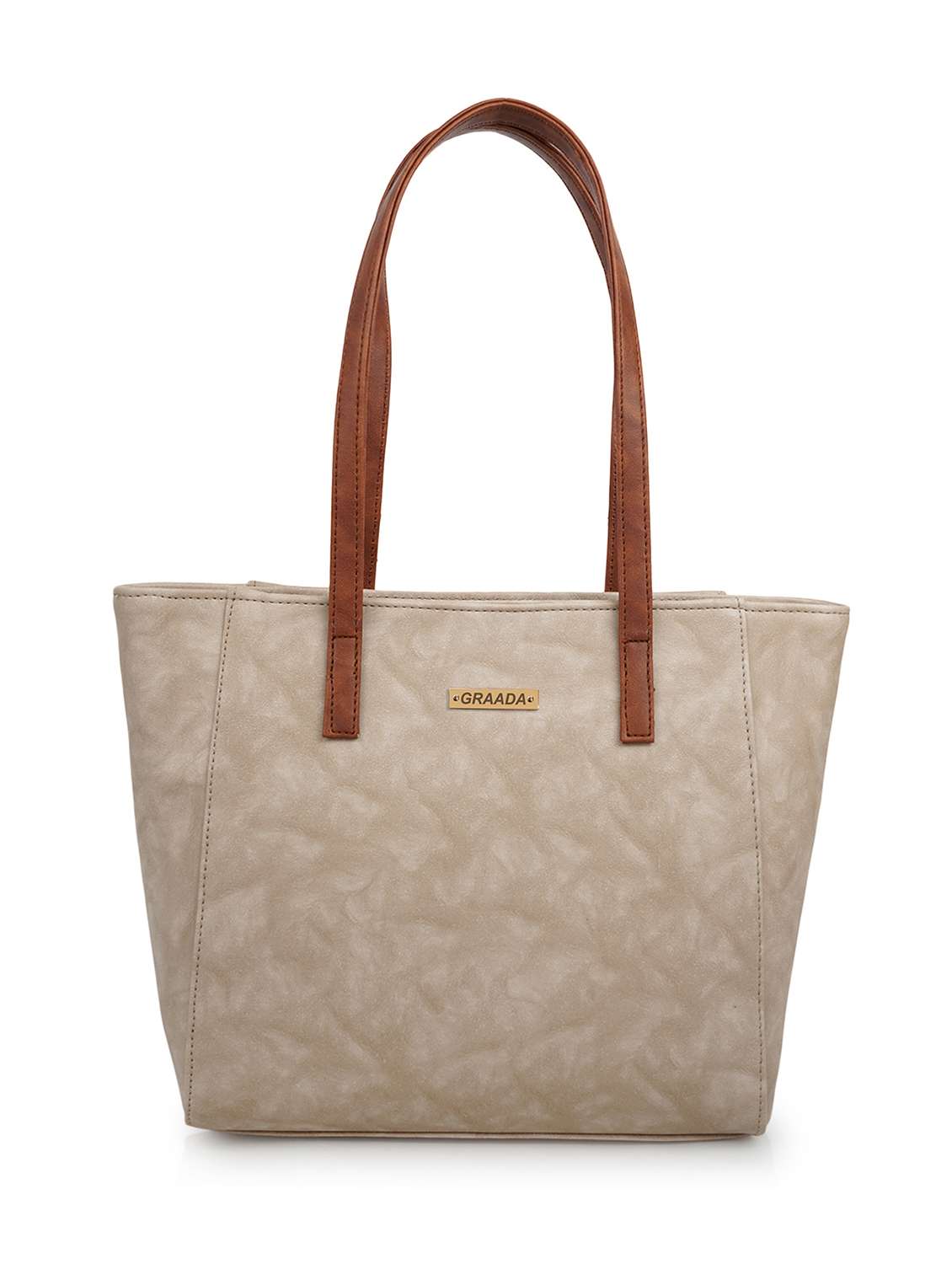 cream leatherette (pu) handbag