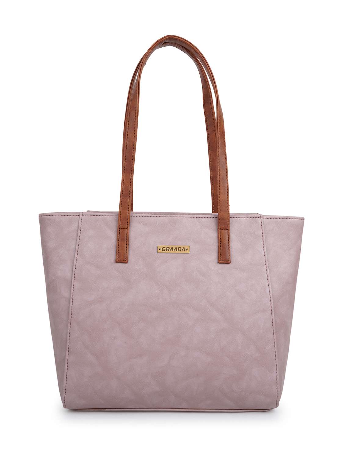 peach leatherette (pu) handbag