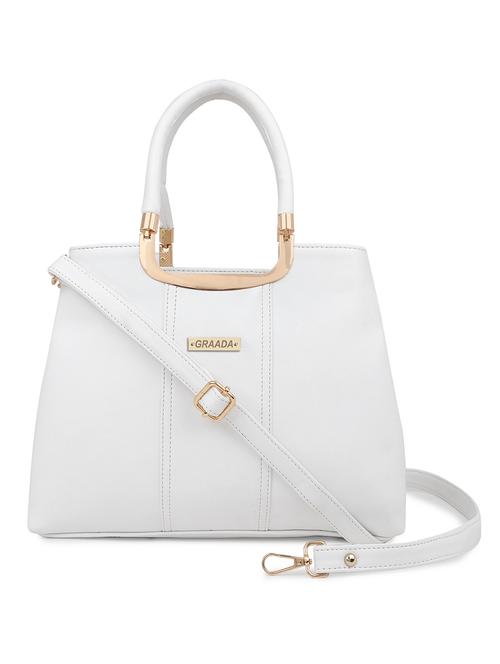 white leatherette (pu) handbag - 21248641 -  Standard Image - 0