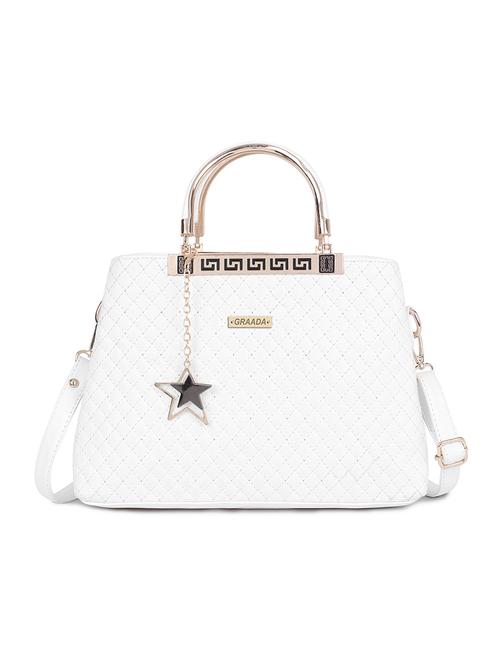 white leatherette handbag - 21248646 -  Standard Image - 0