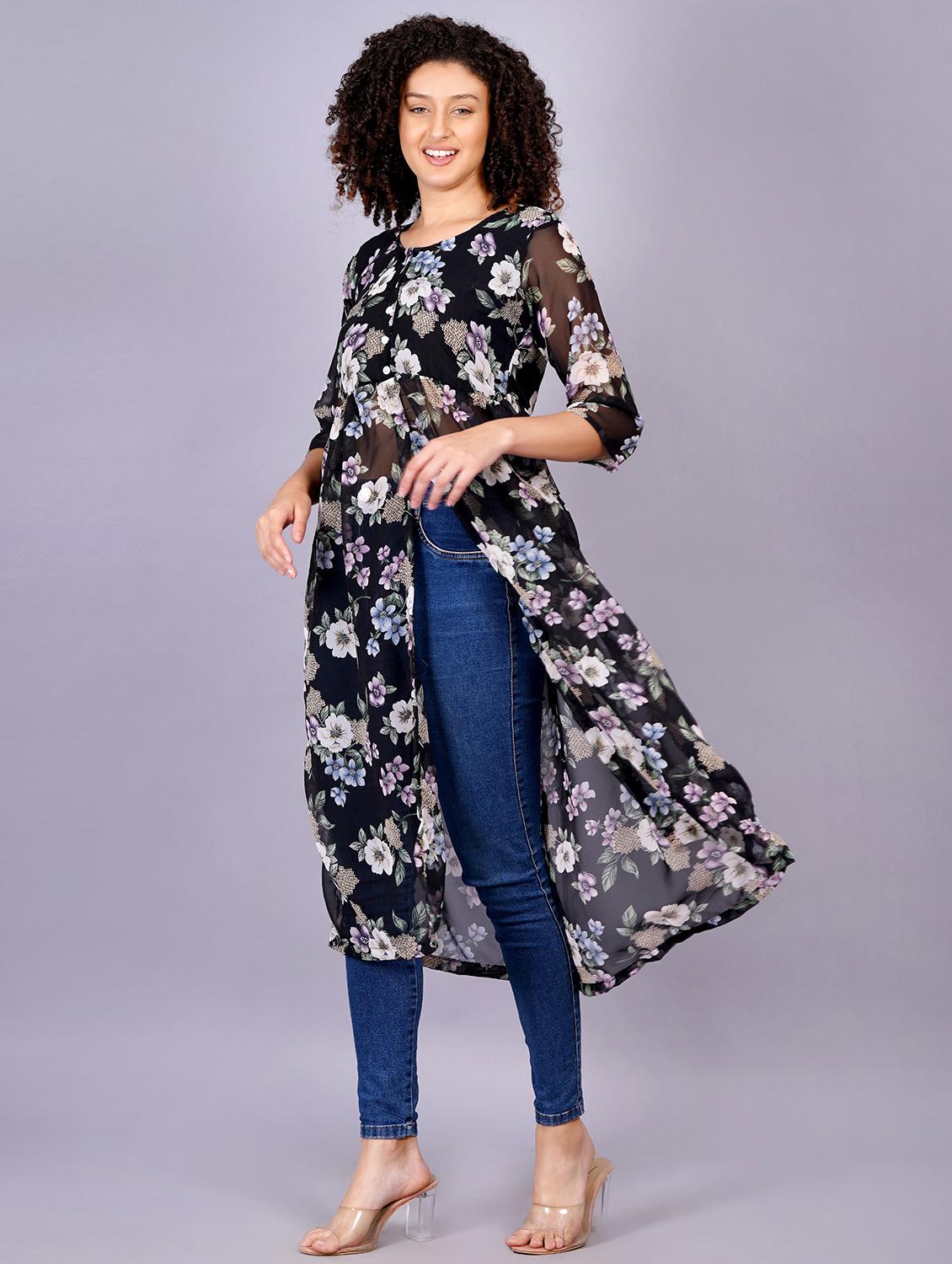 women floral print fit & flare tunic - 21248843 -  Zoom Image - 0
