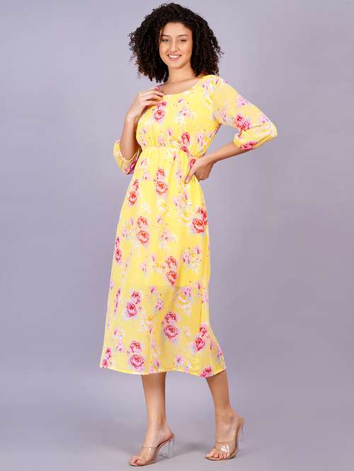 women floral printed fit & flare dress - 21248850 - Standard Image - 0
