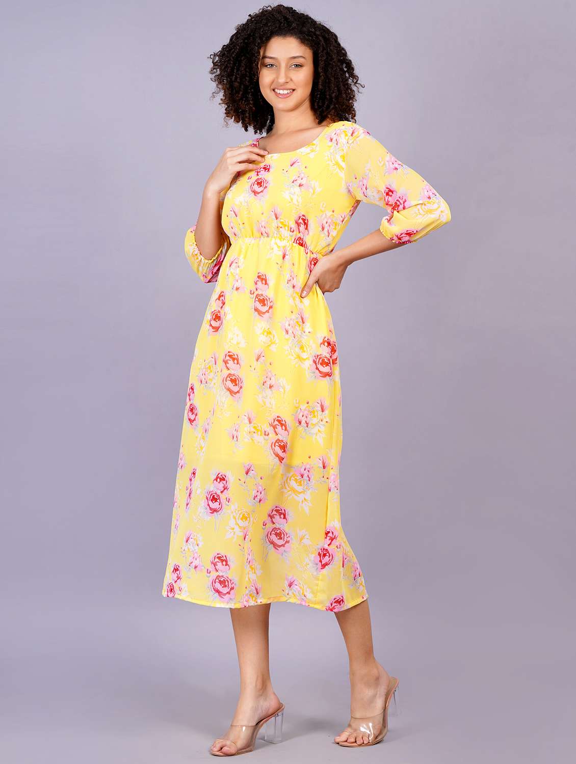 women floral printed fit & flare dress - 21248850 - Zoom Image - 0