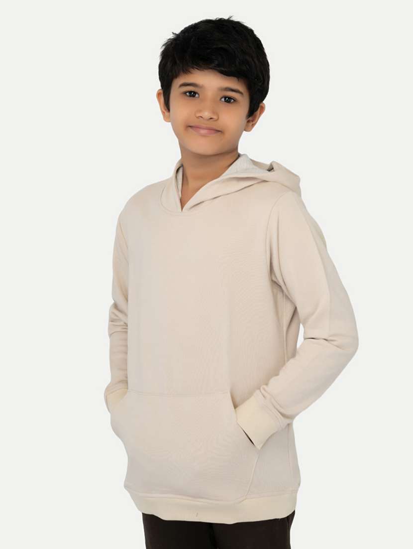 boys solid hooded sweatshirt