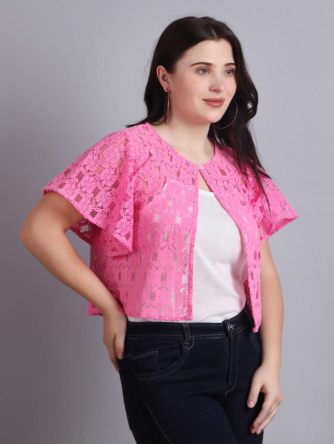 pink lace regular shrug - 21249214 -  Standard Image - 2
