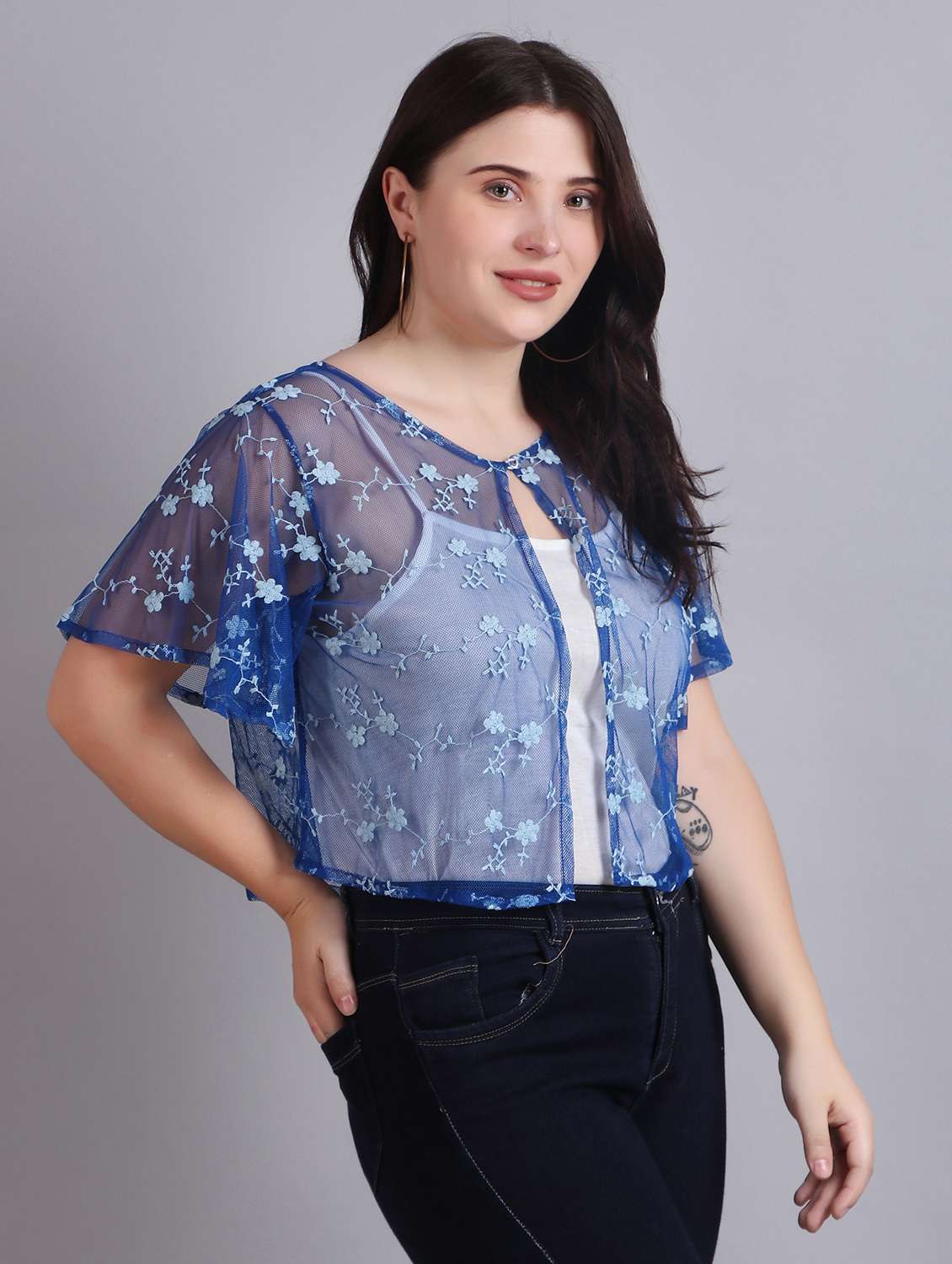 blue lace regular shrug - 21249215 -  Standard Image - 2