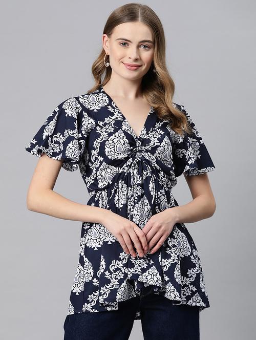 women printed flared sleeves long top - 21249303 -  Standard Image - 0