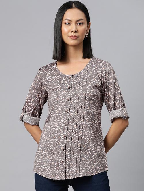 grey rayon regular top - 21249309 - Standard Image - 0