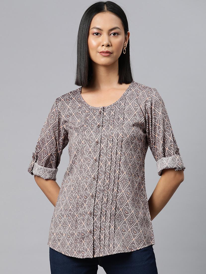 grey rayon regular top - 21249309 - Zoom Image - 0