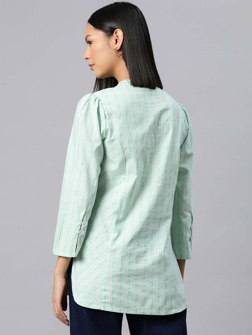 green cotton regular top - 21249315 -  Standard Image - 2
