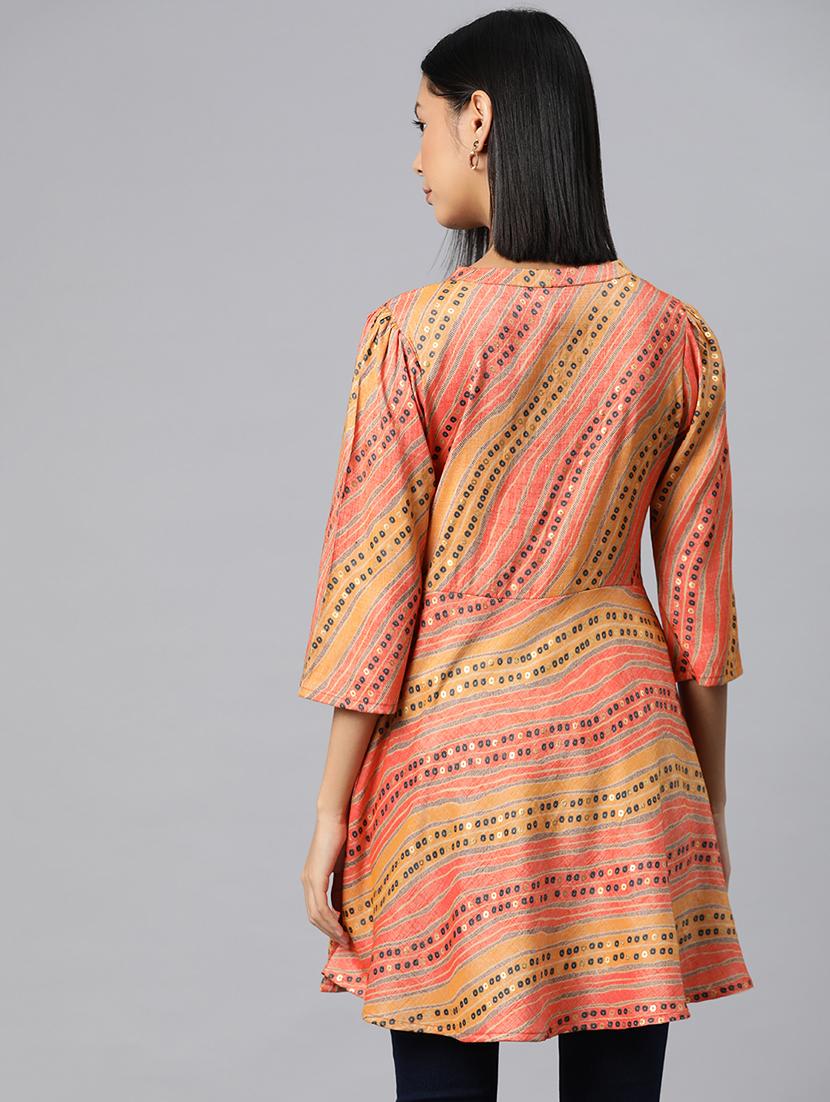 orange viscose a-line tunic - 21249320 - Standard Image - 2
