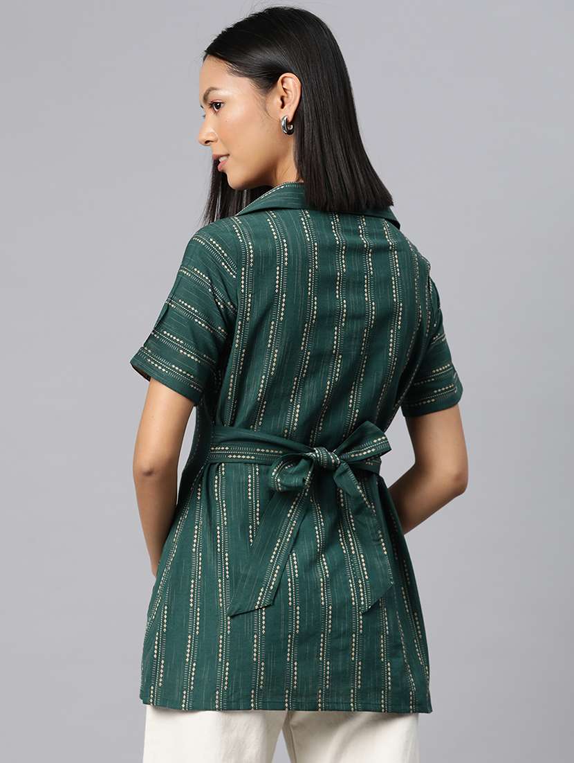 green cotton regular top - 21249321 -  Standard Image - 2