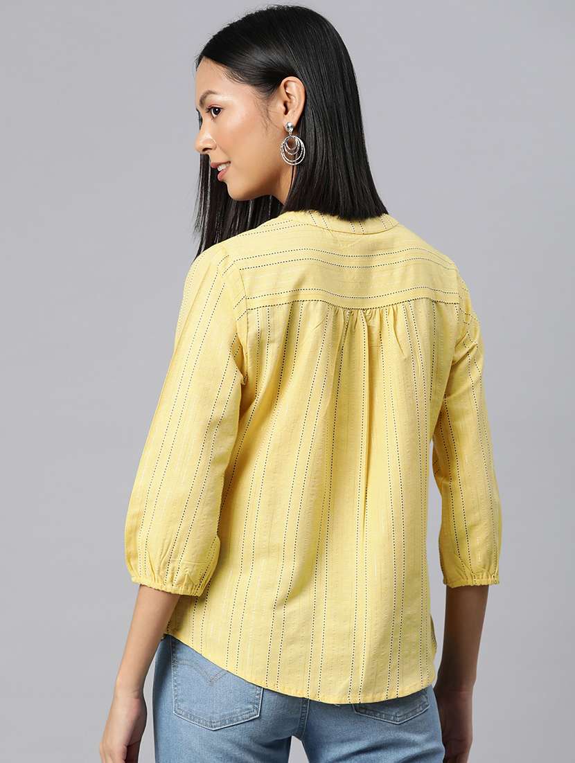 yellow cotton regular top - 21249327 -  Standard Image - 2