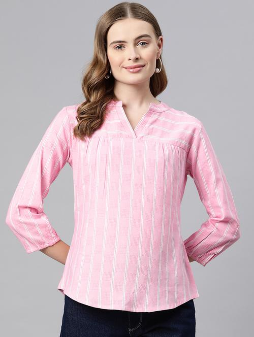 pink cotton regular top - 21249328 - Standard Image - 0