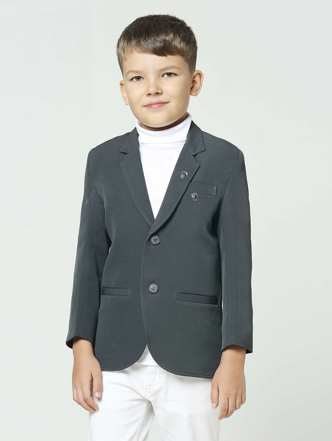 boys long sleeve solid blazer
