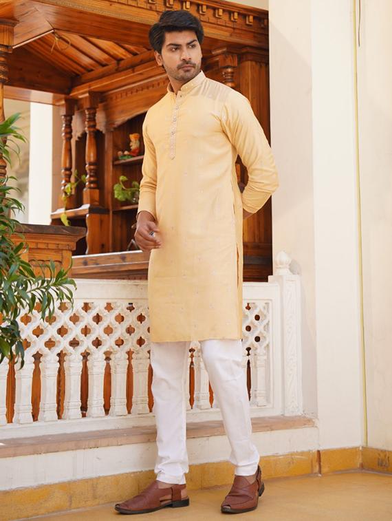 men long sleeve printed long kurta - 21251821 - Standard Image - 2