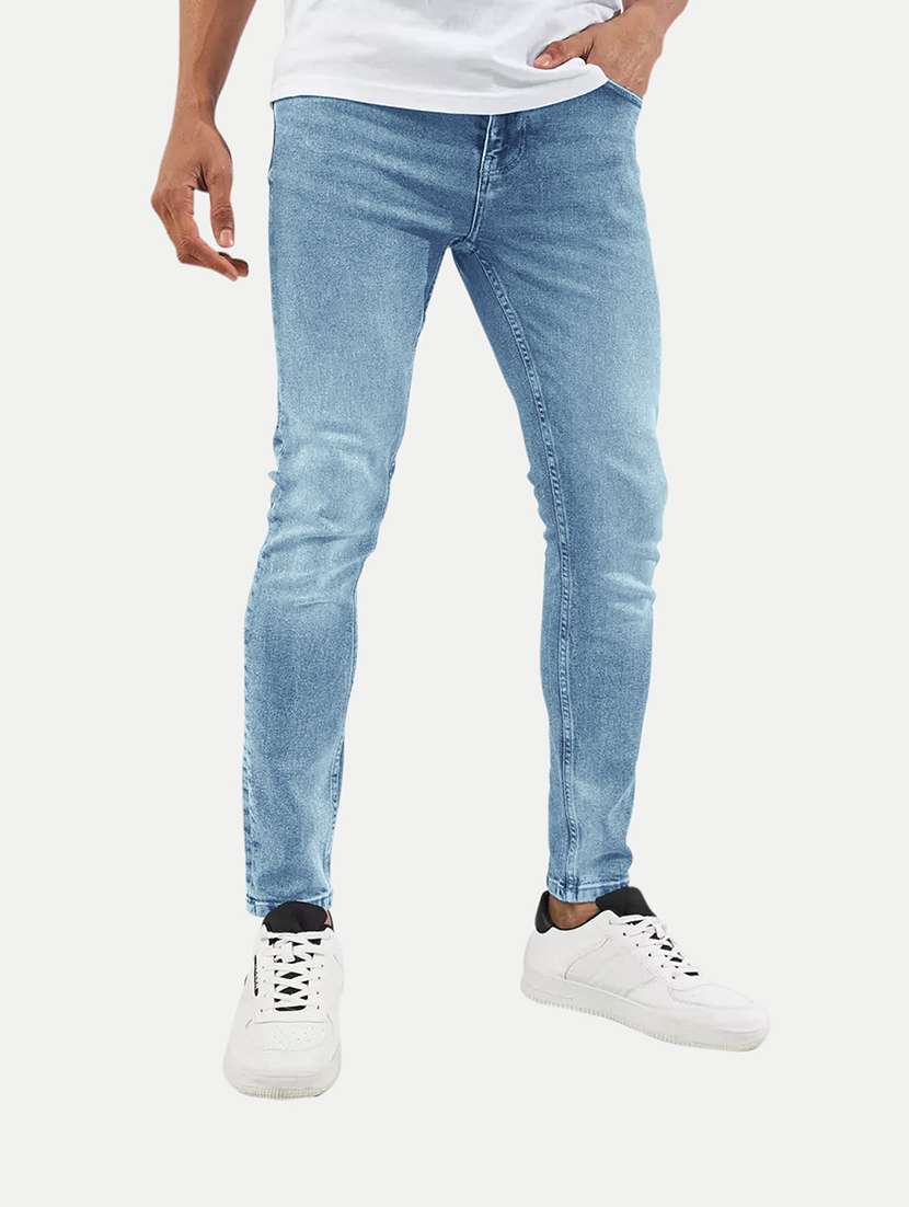 men solid mid rise slim fit jean