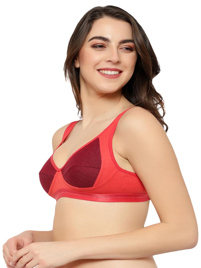 red cotton blend regular bra - 21252294 - Standard Image - 2