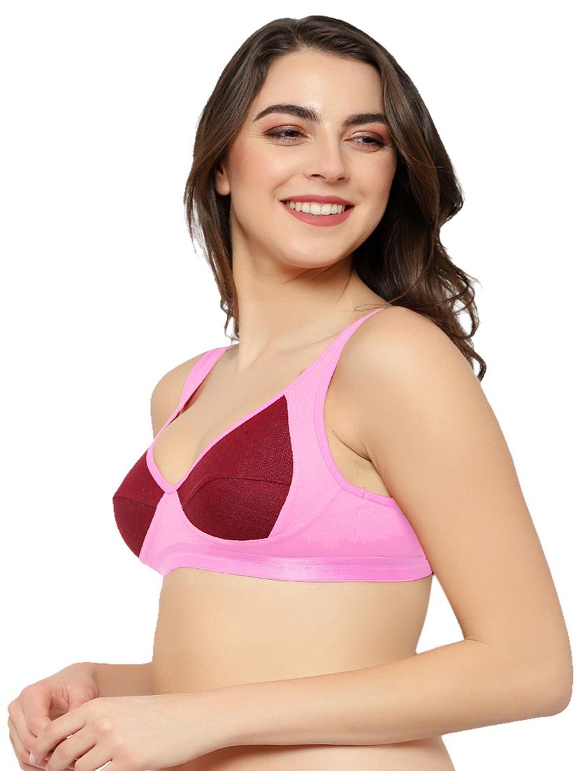 pink cotton blend regular bra - 21252296 - Standard Image - 2