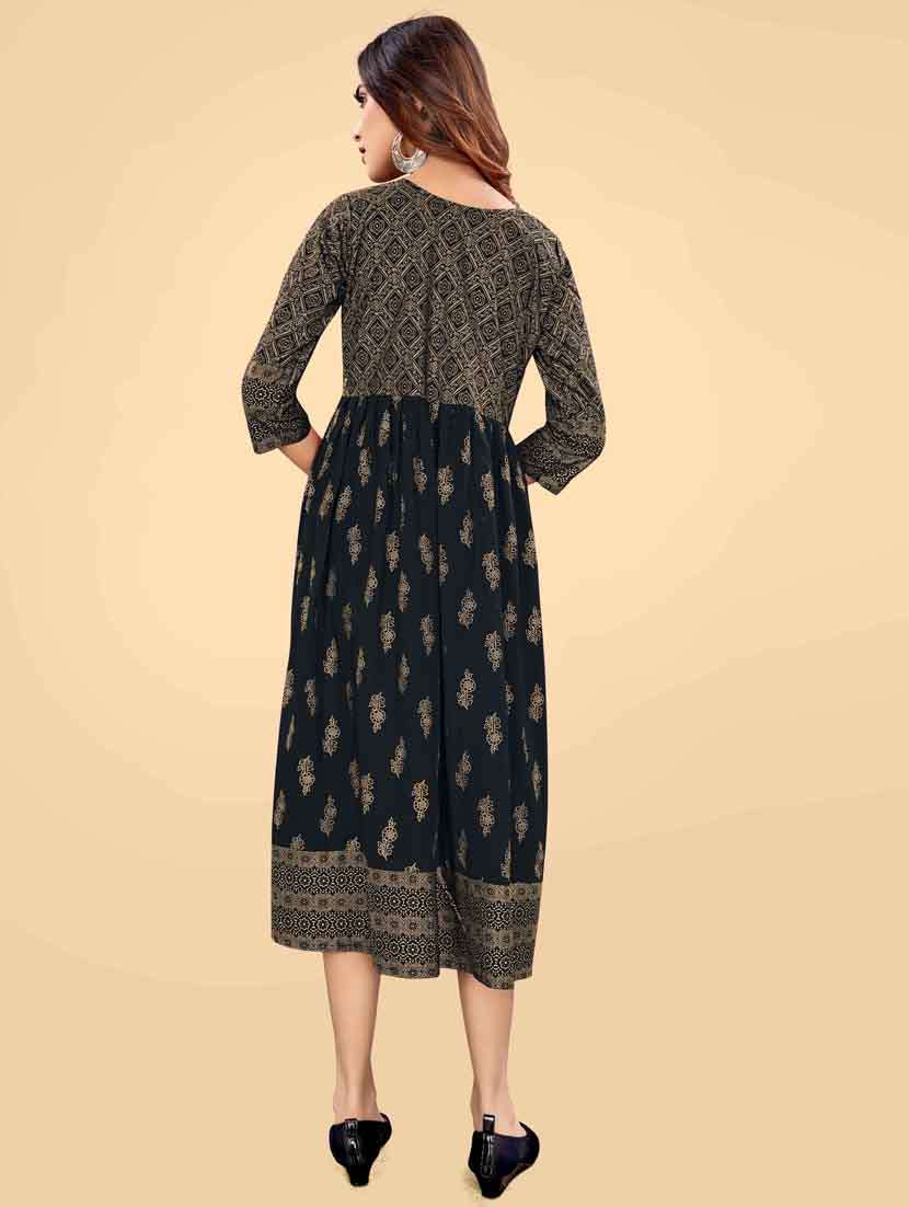 women black round neck a-line dress - 21252322 -  Standard Image - 2