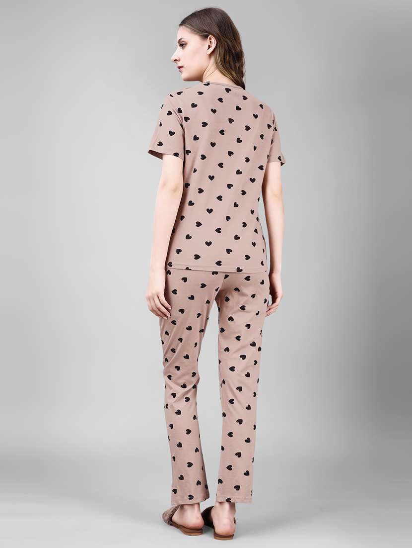 women printed pyjama nightwear set - 21252559 -  Standard Image - 2