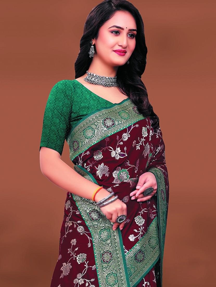 women zari work banarasi saree - 21252660 - Standard Image - 2