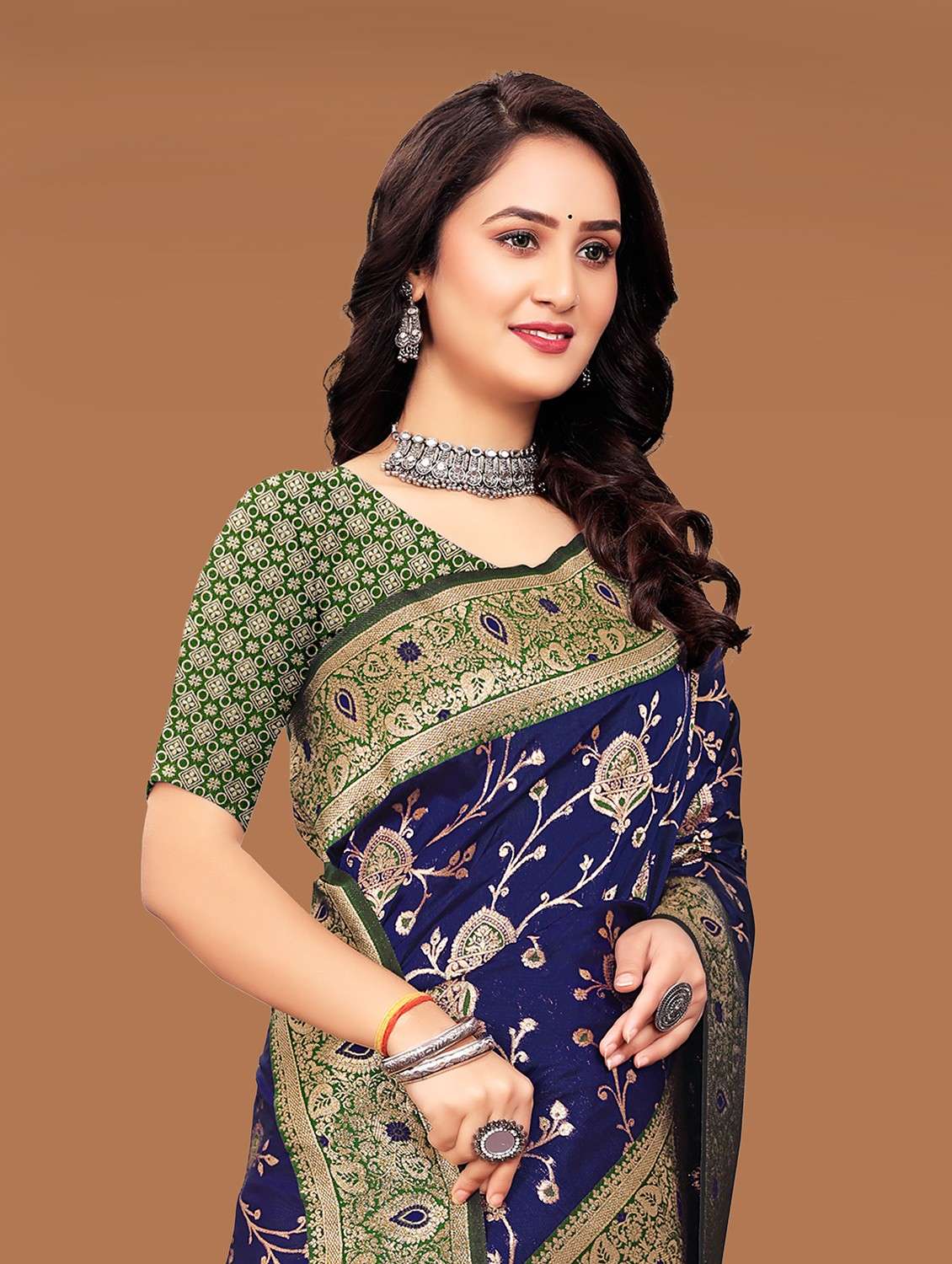 women zari work banarasi saree - 21252678 - Standard Image - 2