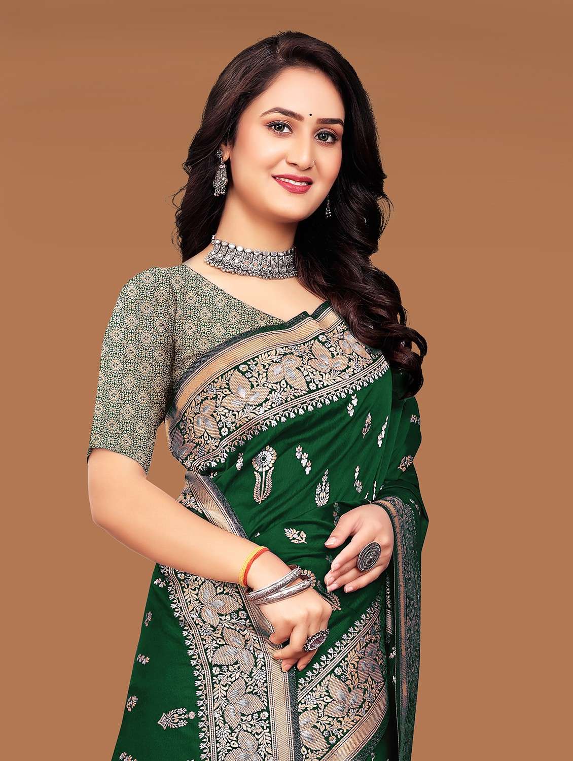 women zari work banarasi saree - 21252693 - Standard Image - 2