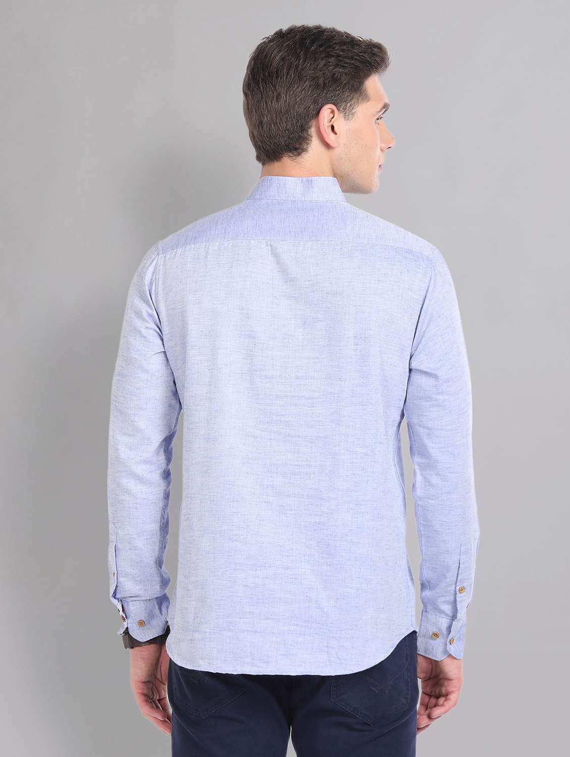 light blue cotton casual shirt - 21252772 - Standard Image - 2