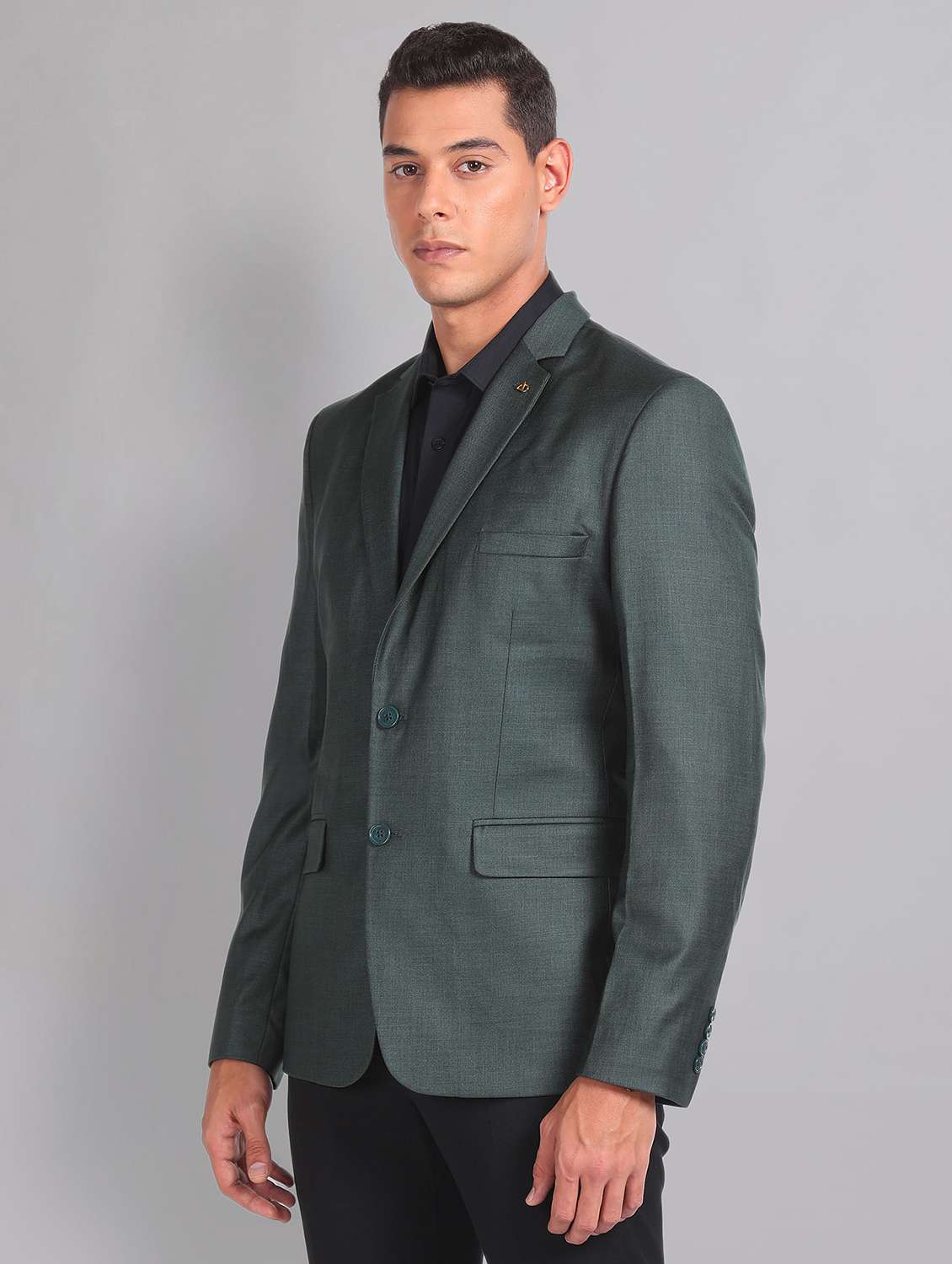 men solid single breasted formal blazer - 21252803 - Standard Image - 2