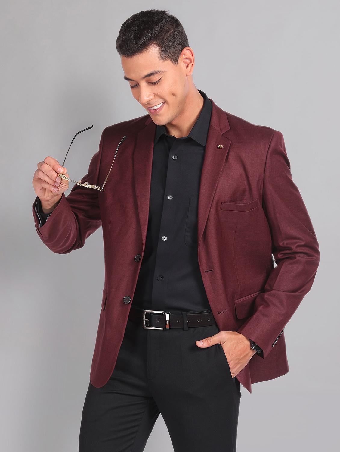 red polyester single breasted formal blazer - 21252805 - Standard Image - 2