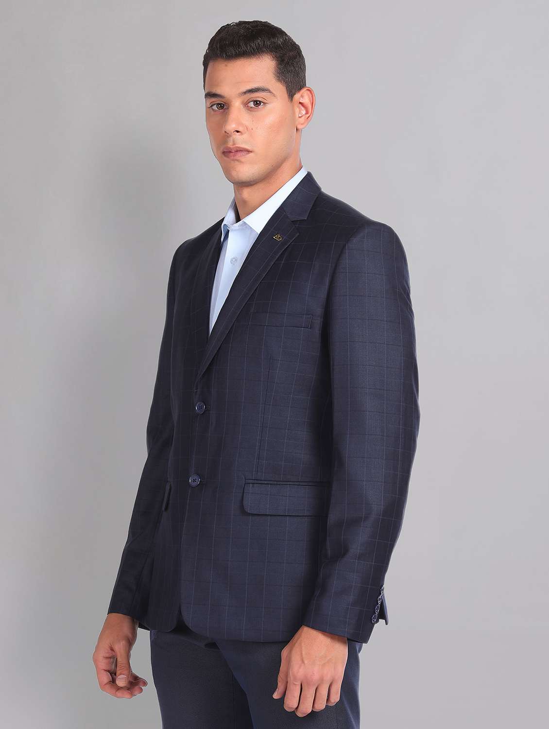 blue polyester single breasted formal blazer - 21252807 -  Standard Image - 2