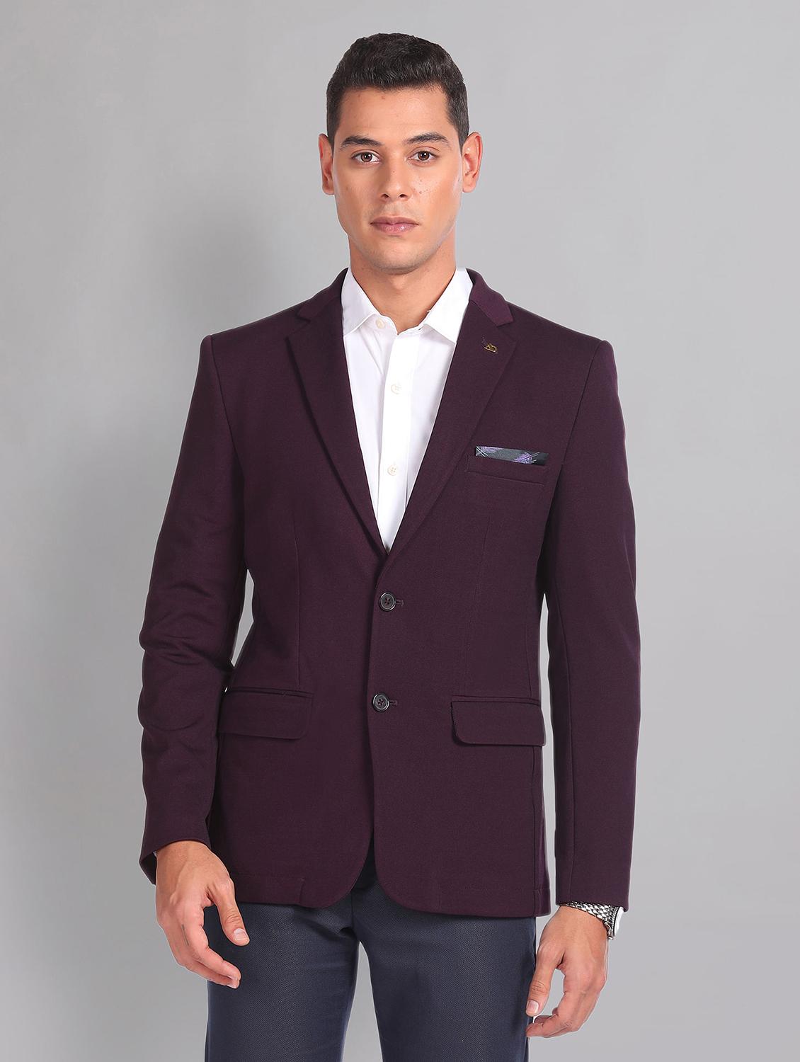 men solid single breasted formal blazer - 21252810 - Zoom Image - 0