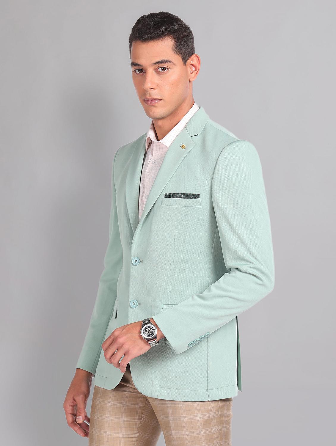 men solid single breasted formal blazer - 21252812 - Standard Image - 2