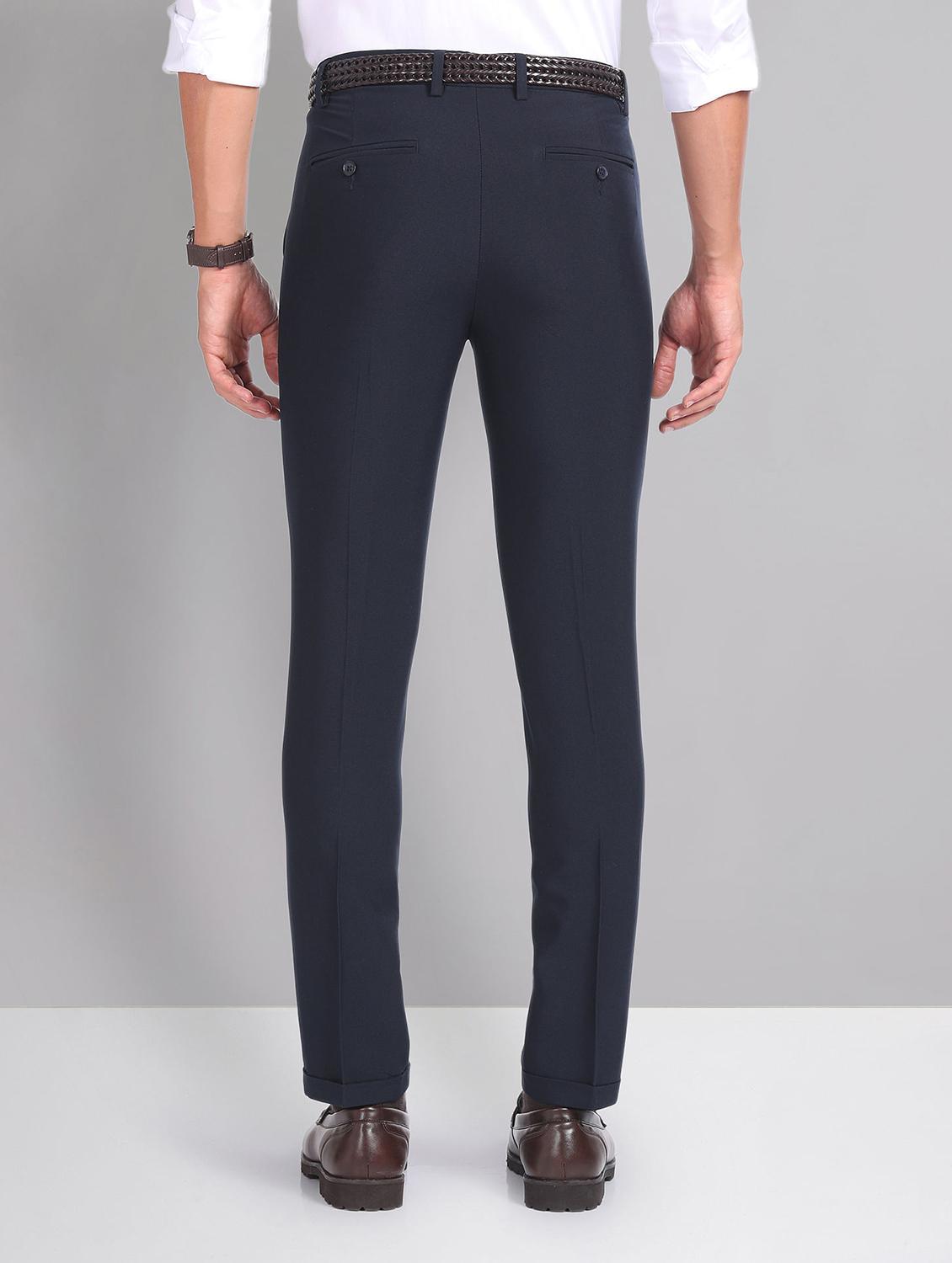 men solid flat front formal trouser - 21252862 - Standard Image - 2