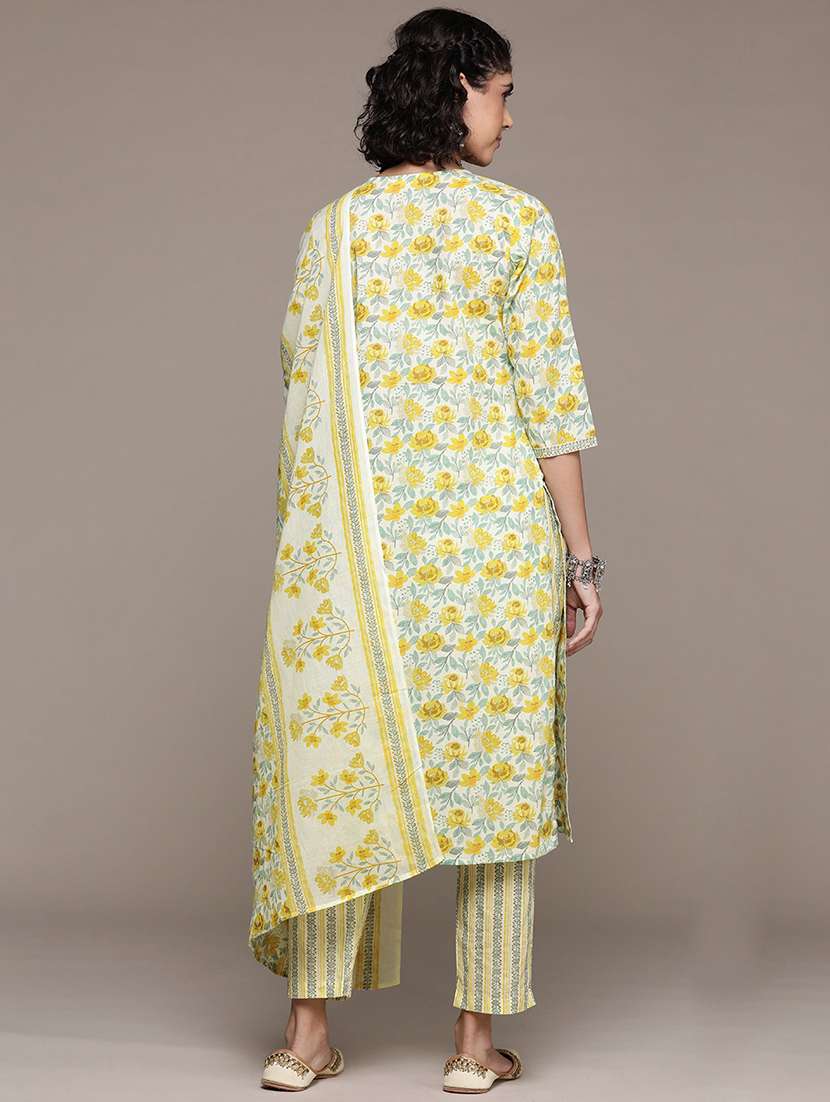 women yellow kurta pant set with dupatta - 21252887 -  Standard Image - 2