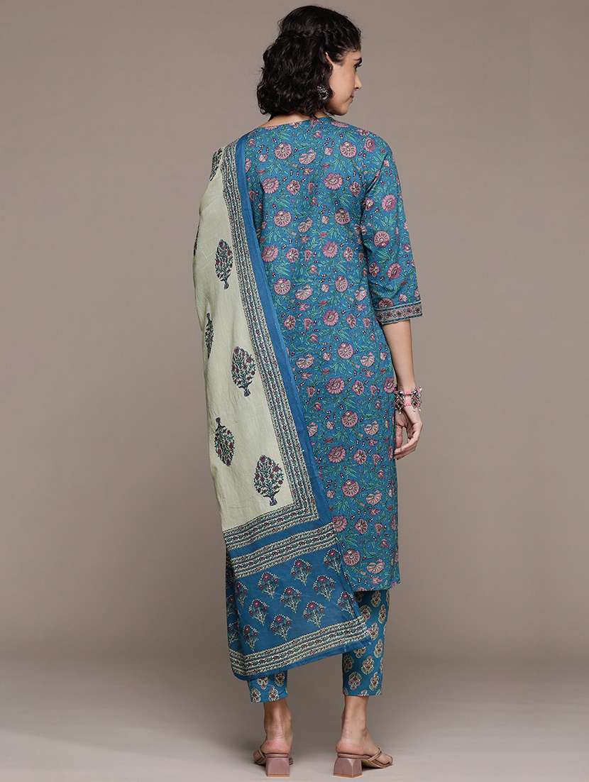 women blue kurta pant set with dupatta - 21252889 -  Standard Image - 2