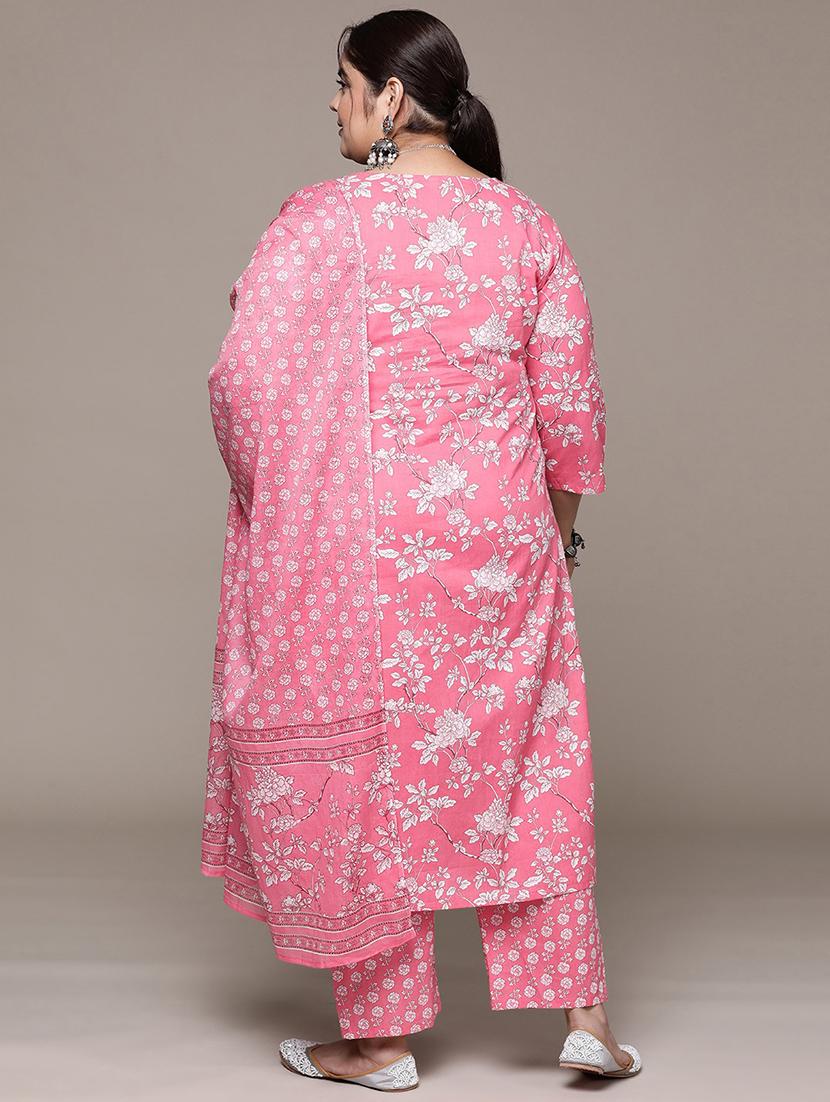 women pink kurta palazzo set with dupatta - 21252900 - Standard Image - 2
