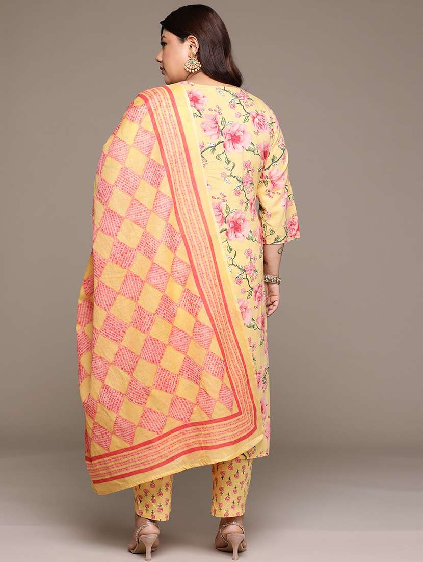 women floral kurta pant set with dupatta - 21252906 - Standard Image - 2