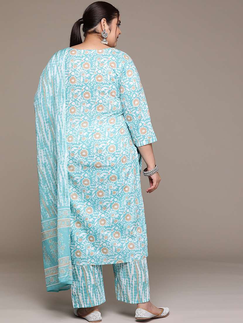 women floral kurta palazzo set with dupatta - 21252907 - Standard Image - 2