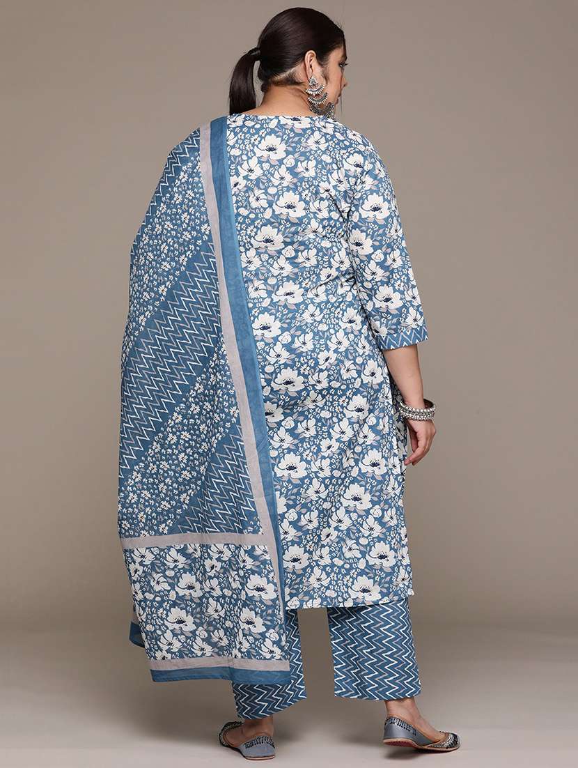 women blue kurta pant set with dupatta - 21252908 -  Standard Image - 2