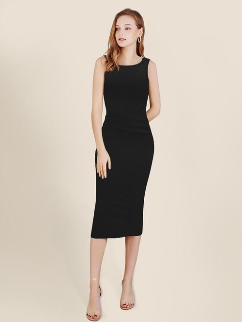 women black lycra bodycon dress - 21252954 -  Standard Image - 0