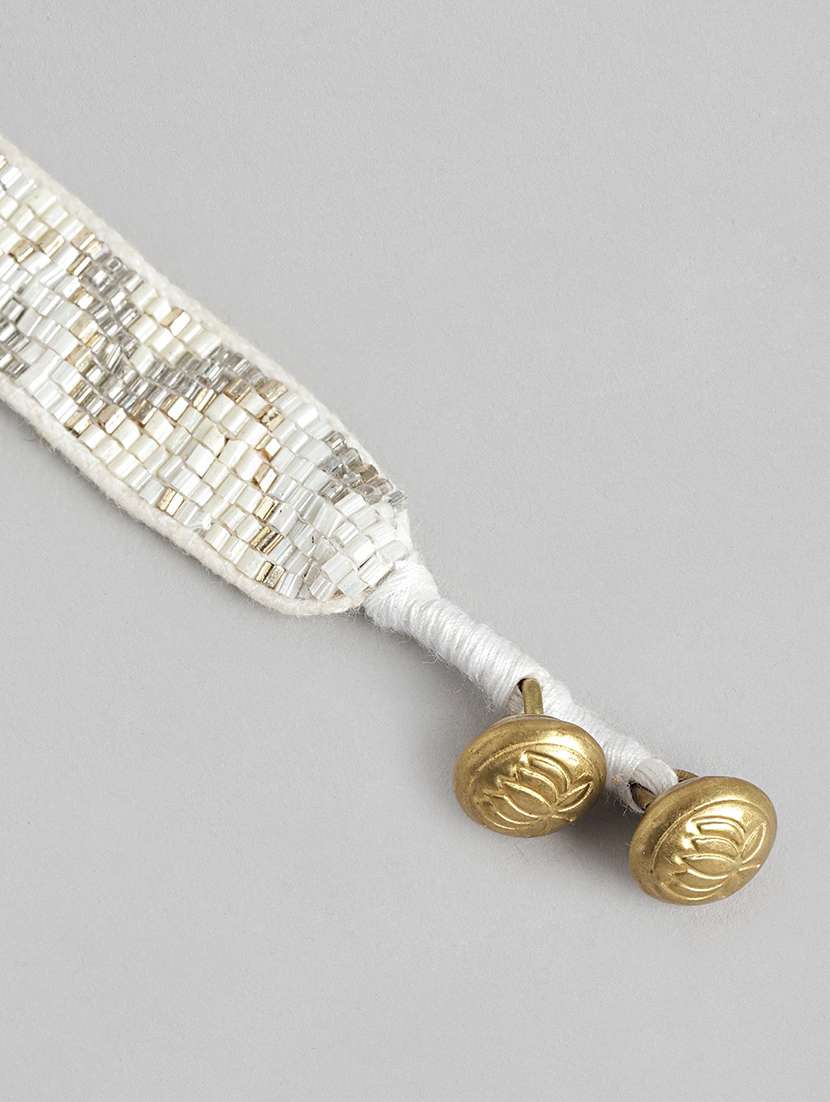 white beaded bangle bracelet - 21252972 -  Standard Image - 2