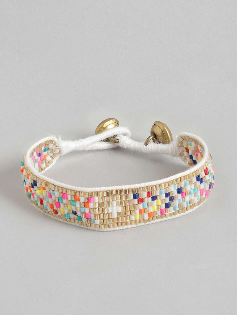 multi colored beaded bracelet