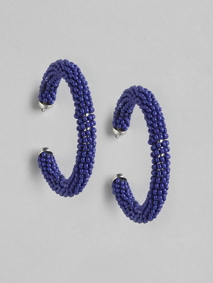blue metal hoop earrings - 21253008 - Zoom Image - 0