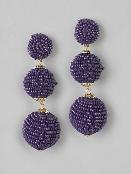 gold-plated artificial beads spherical drop earrings - 21253010 -  Standard Image - 0