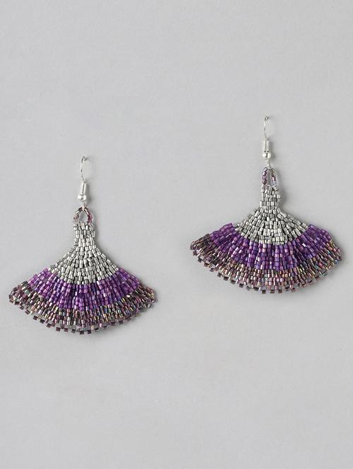 purple metal drop earring - 21253011 - Standard Image - 0