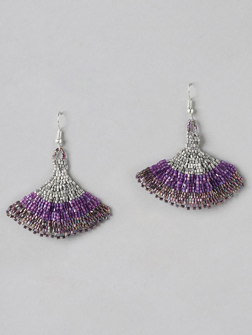 purple metal drop earring - 21253011 - Zoom Image - 0
