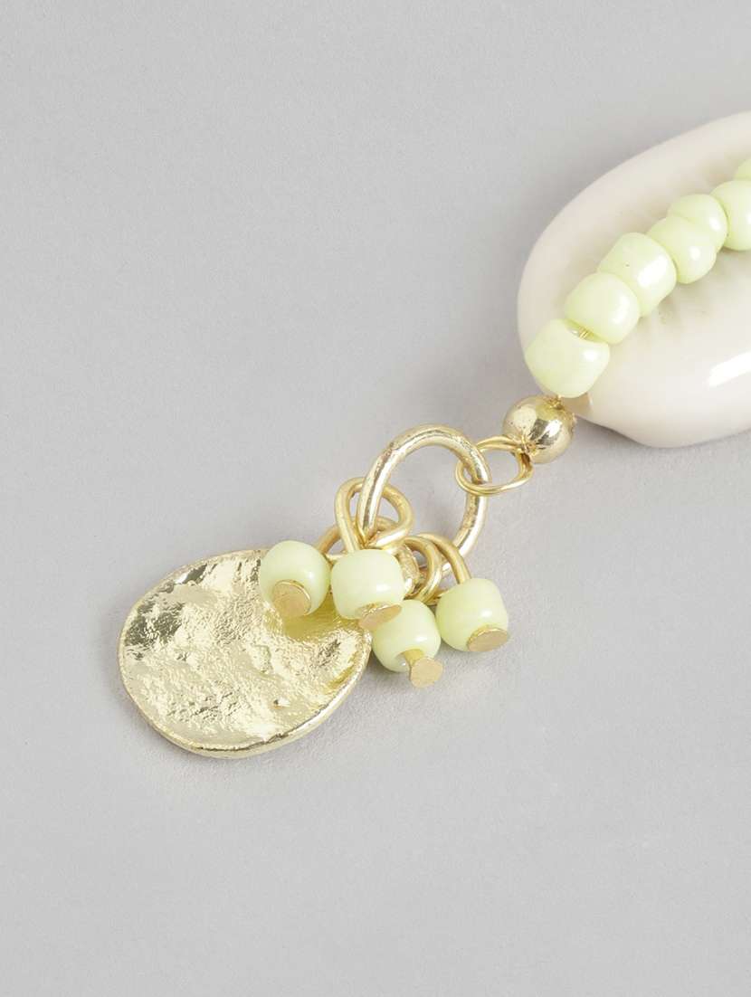 gold-plated quirky artificial beads drop earrings - 21253027 - Standard Image - 2